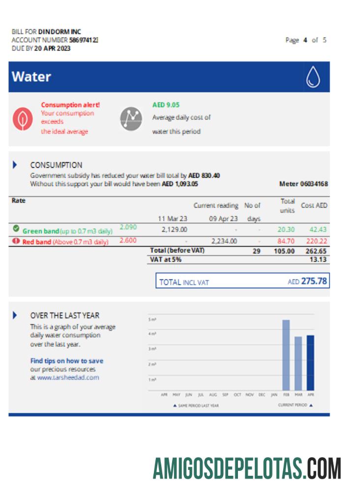 Projeto de lei de serviços públicos da empresa de distribuição de Al Ain, página 4, SCR exemplo